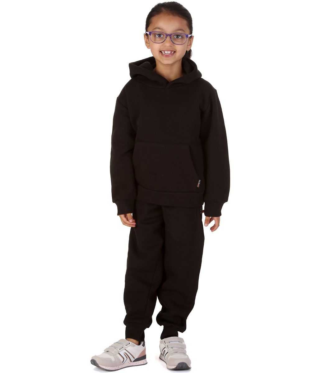 Trendy Toggs Kids Overhead Hoodie Black Tracksuit