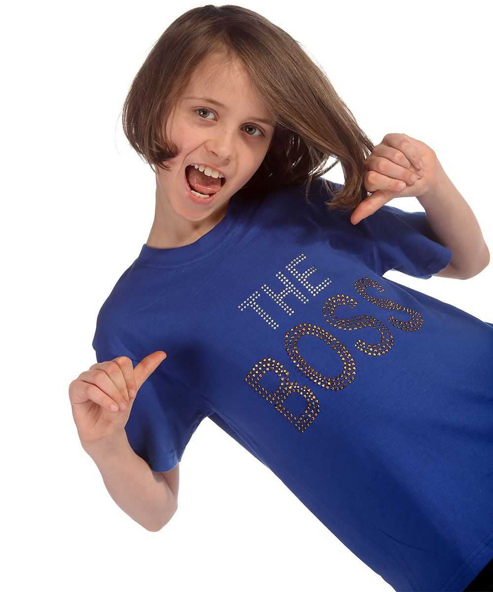 Trendy Toggs Kids The Boss Rhinestone Blue T-shirt