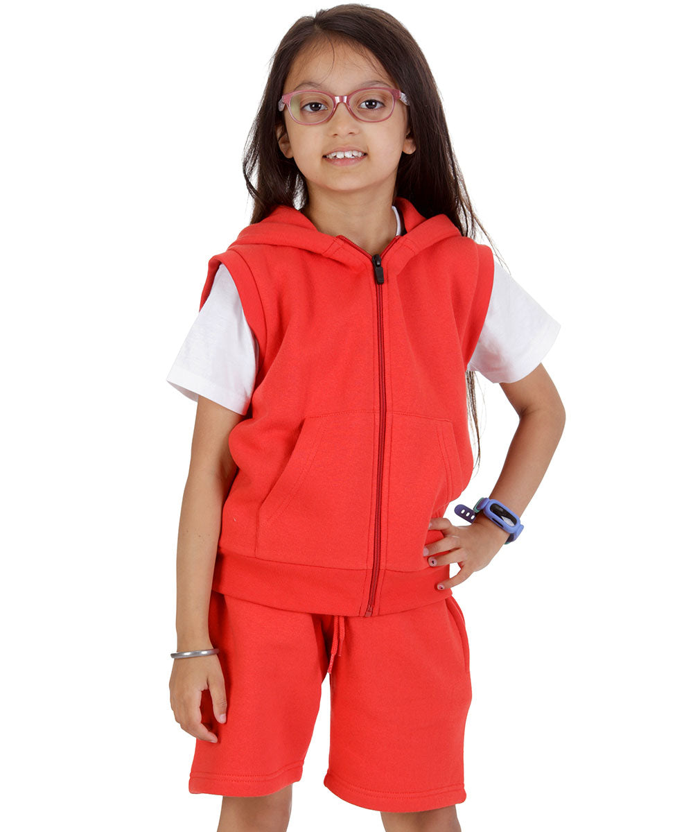 Kids Red 2-Piece Gilet and Shorts Set