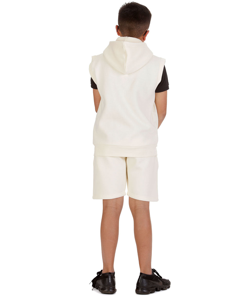 Kids Cream 2-Piece Gilet and Shorts Set