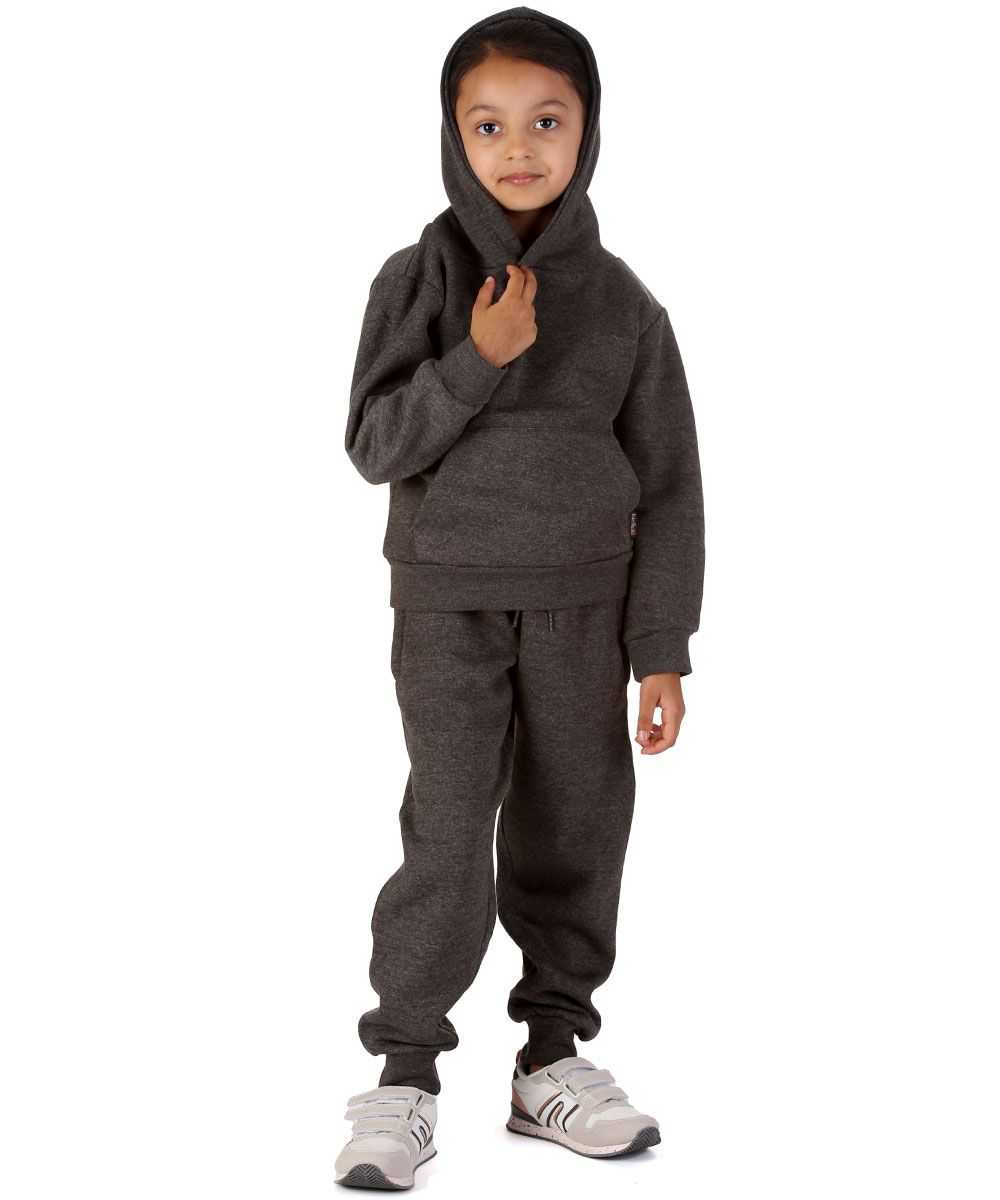 Trendy Toggs Kids Overhead Hoodie Charcoal Tracksuit