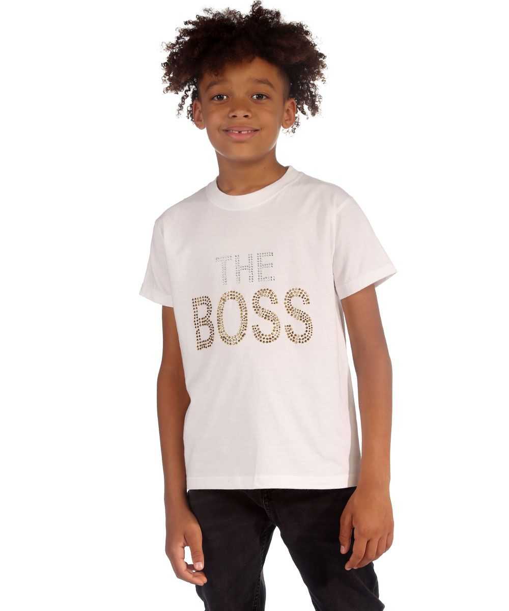 Trendy Toggs Kids The Boss Rhinestone White T-shirt