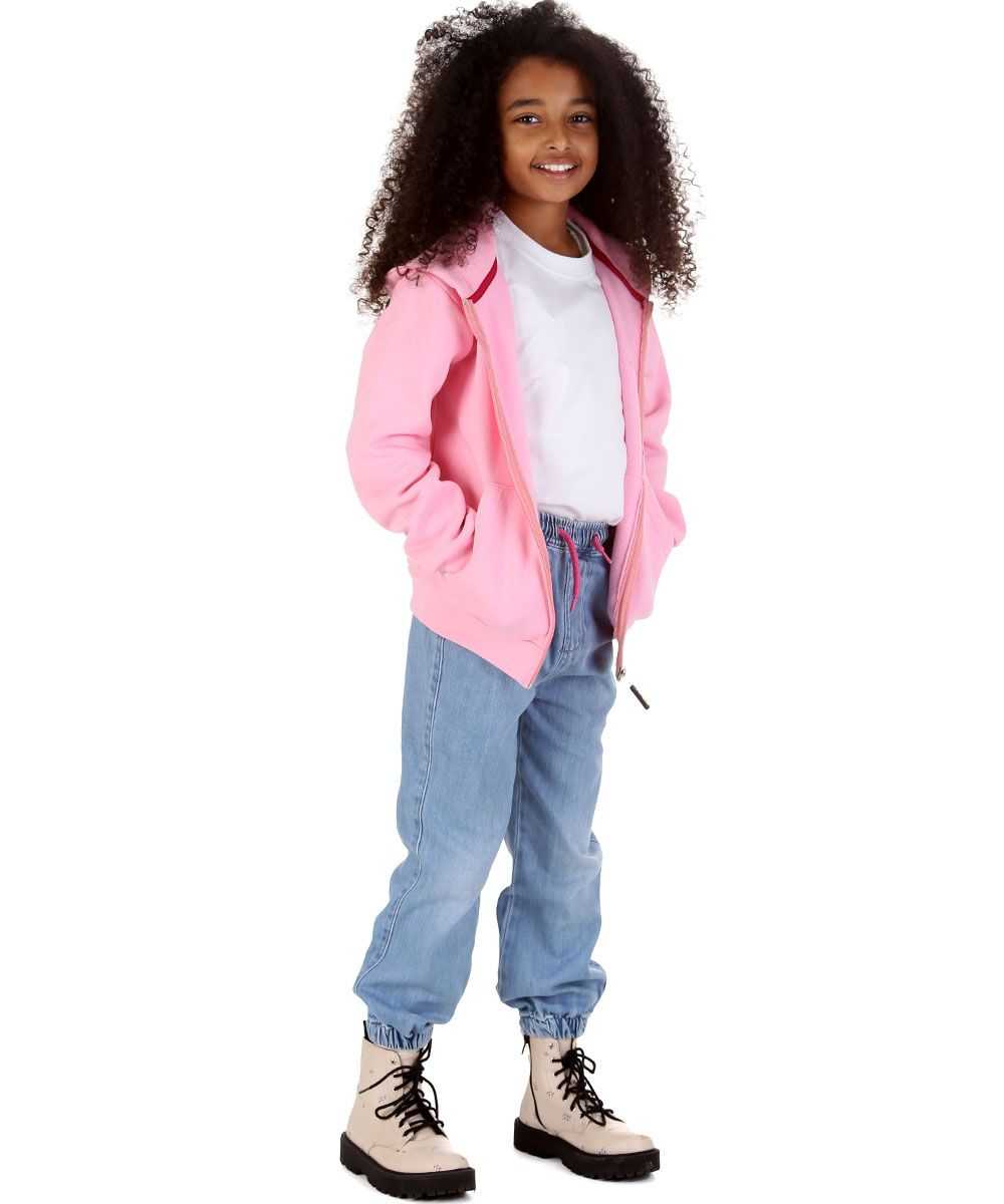Trendy Toggs Kids Plain Pink Zip Up Hoodie