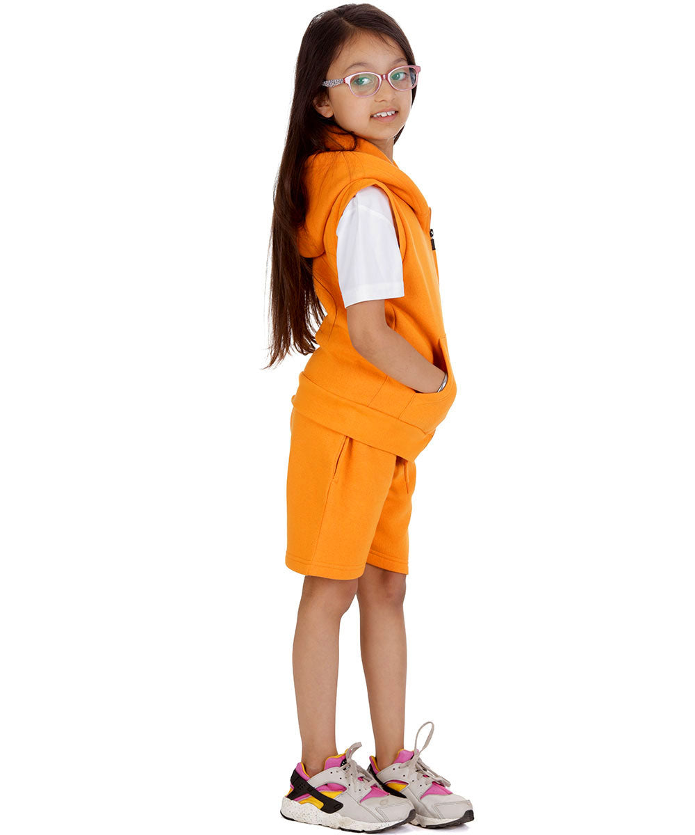 Kids Orange 2-Piece Gilet and Shorts Set