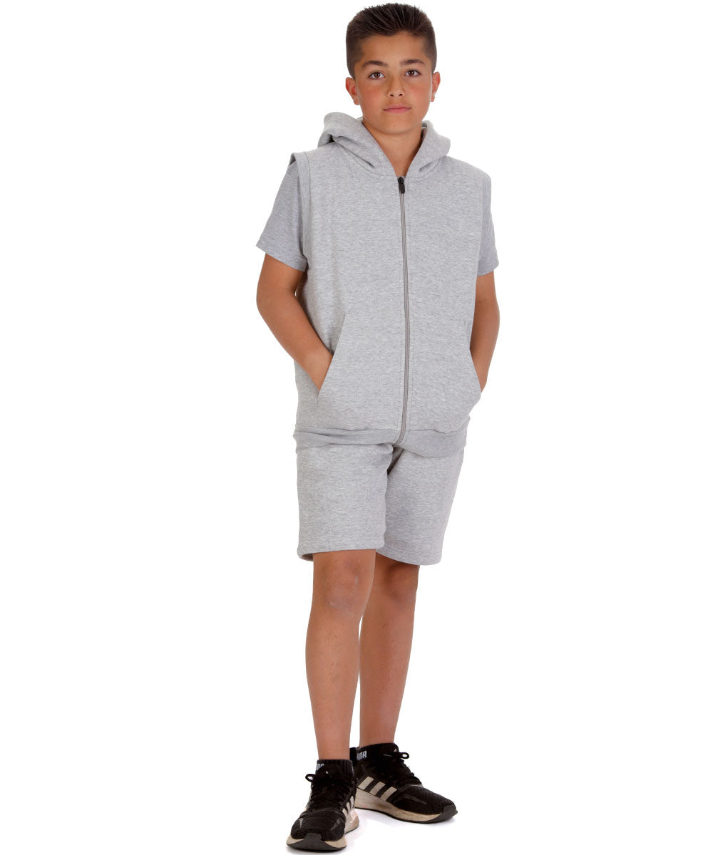 Kids Oxford Grey 2-Piece Gilet and Shorts Set