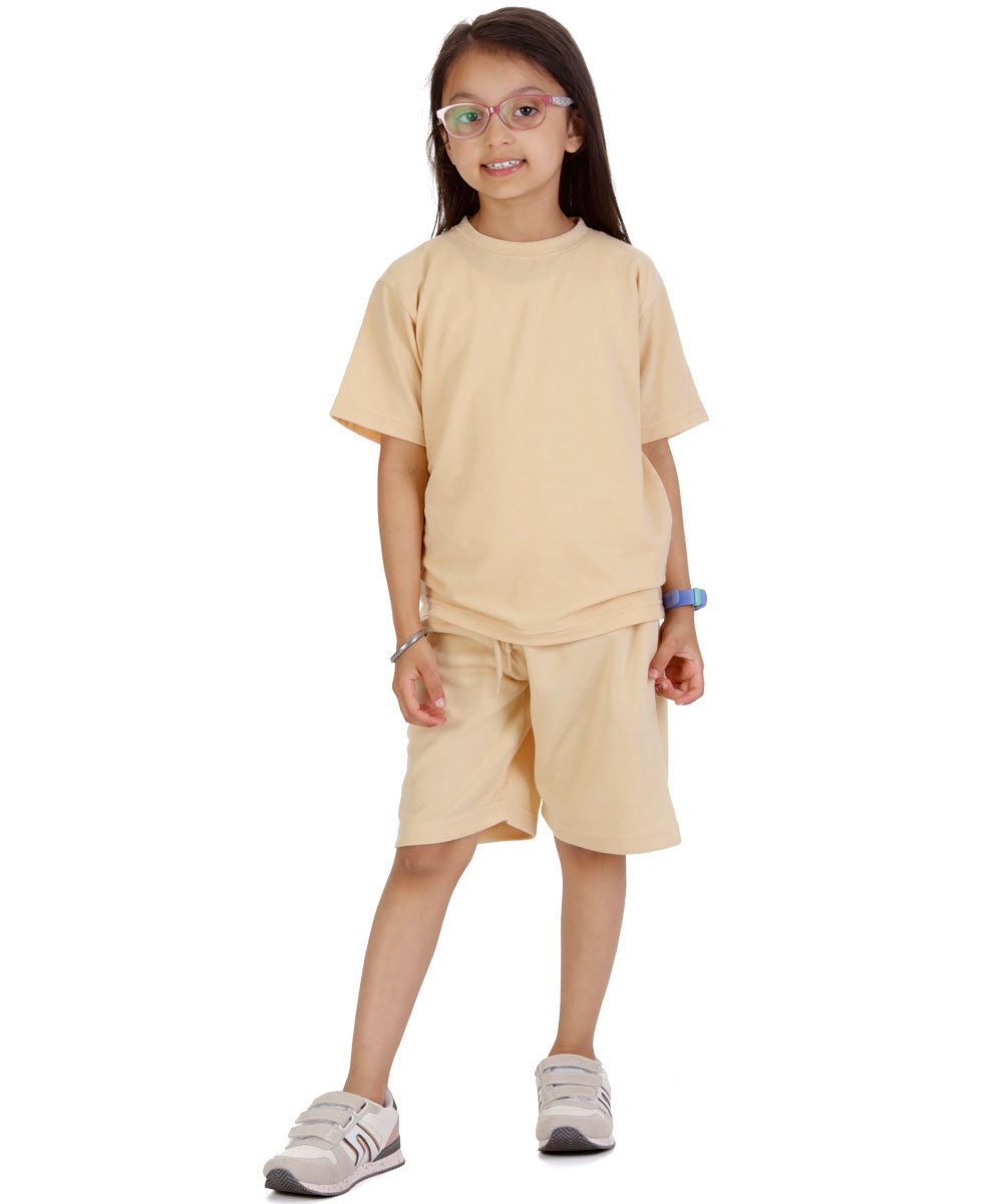 Kids Nude T-shirt and Shorts Set