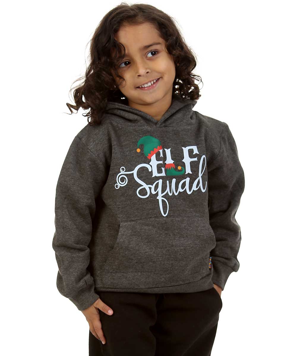 Trendy Toggs Kids Elf Squad Overhead Hoodie Charcoal