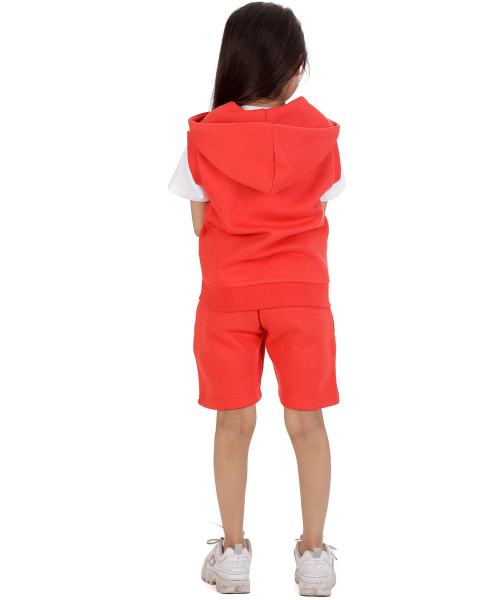 Kids Red 2-Piece Gilet and Shorts Set