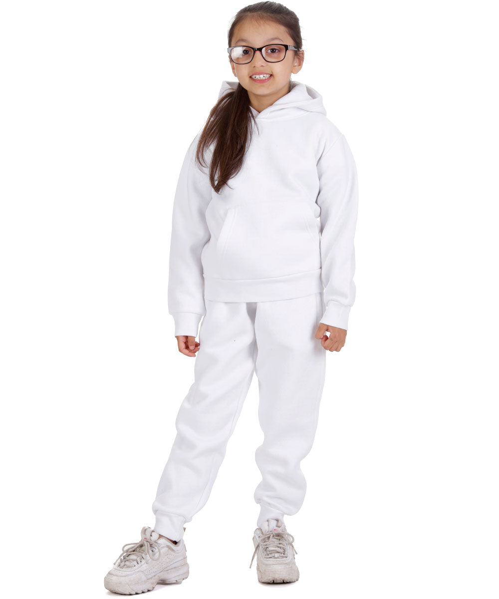 Trendy Toggs Kids Overhead Hoodie White Tracksuit