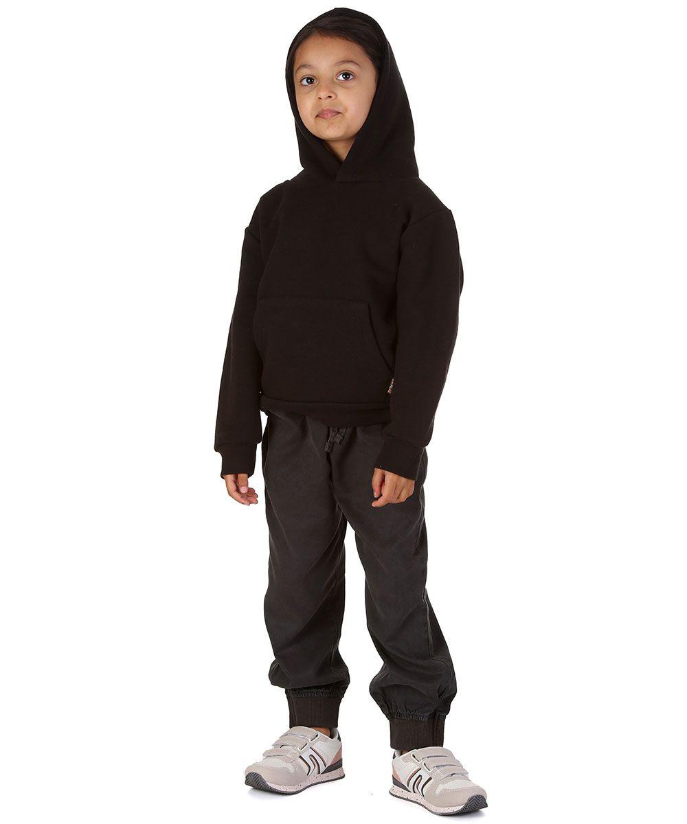 Trendy Toggs Kids Plain Overhead Black Hoodie