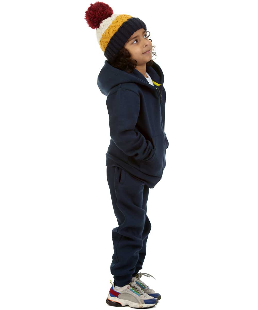 Trendy Toggs Kids Fleece Zip Up Navy Blue Tracksuit