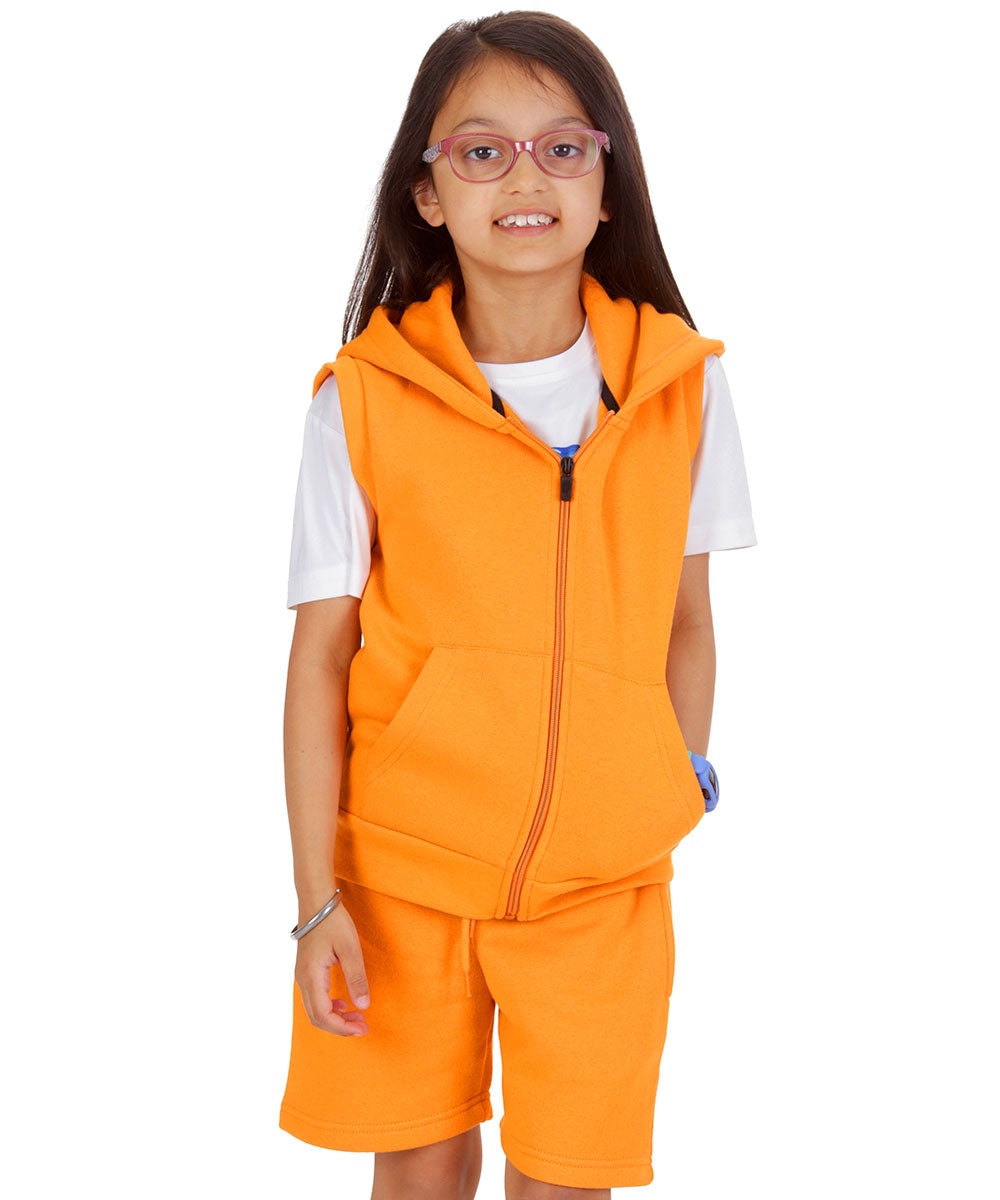 Kids Orange 2-Piece Gilet and Shorts Set