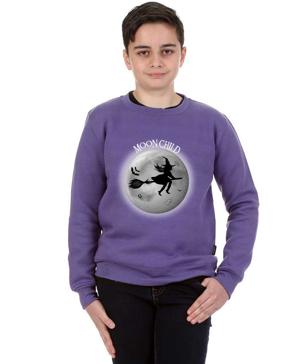 Trendy Toggs Kids Halloween Moon Child Purple Jumper