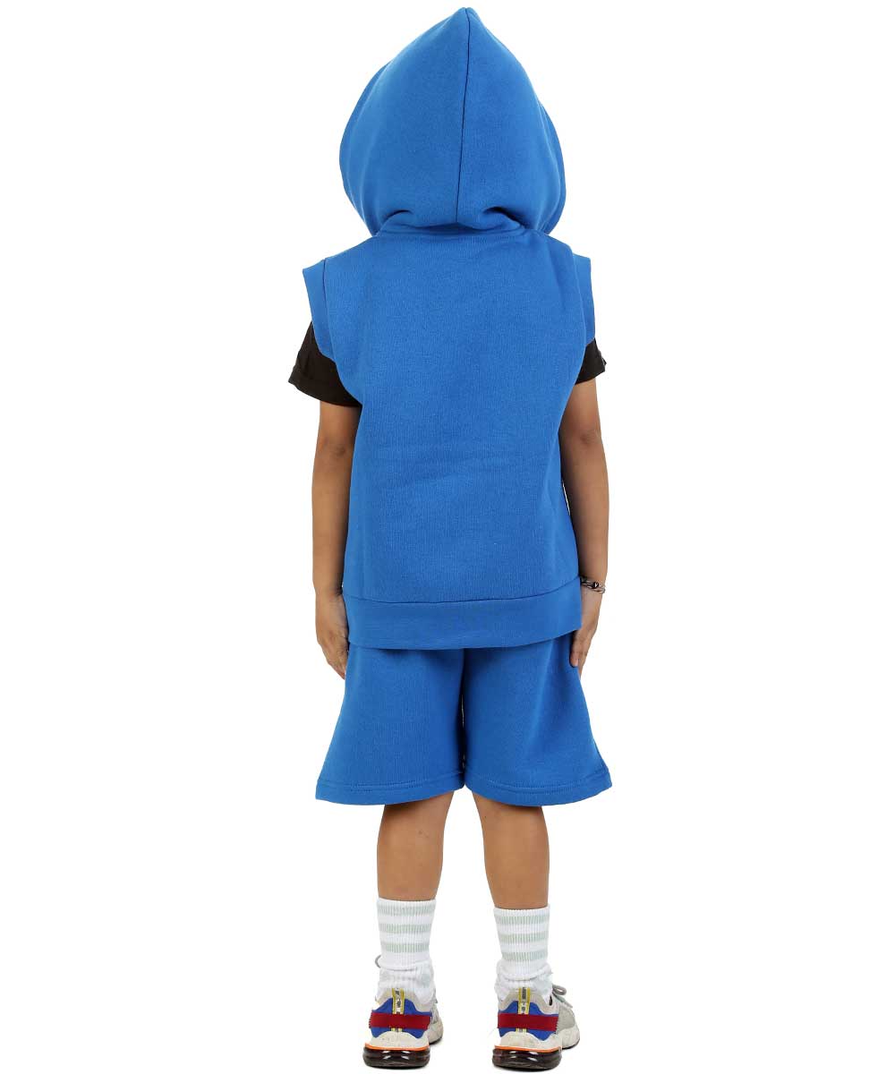 Kids Royal Blue 2-Piece Gilet and Shorts Set
