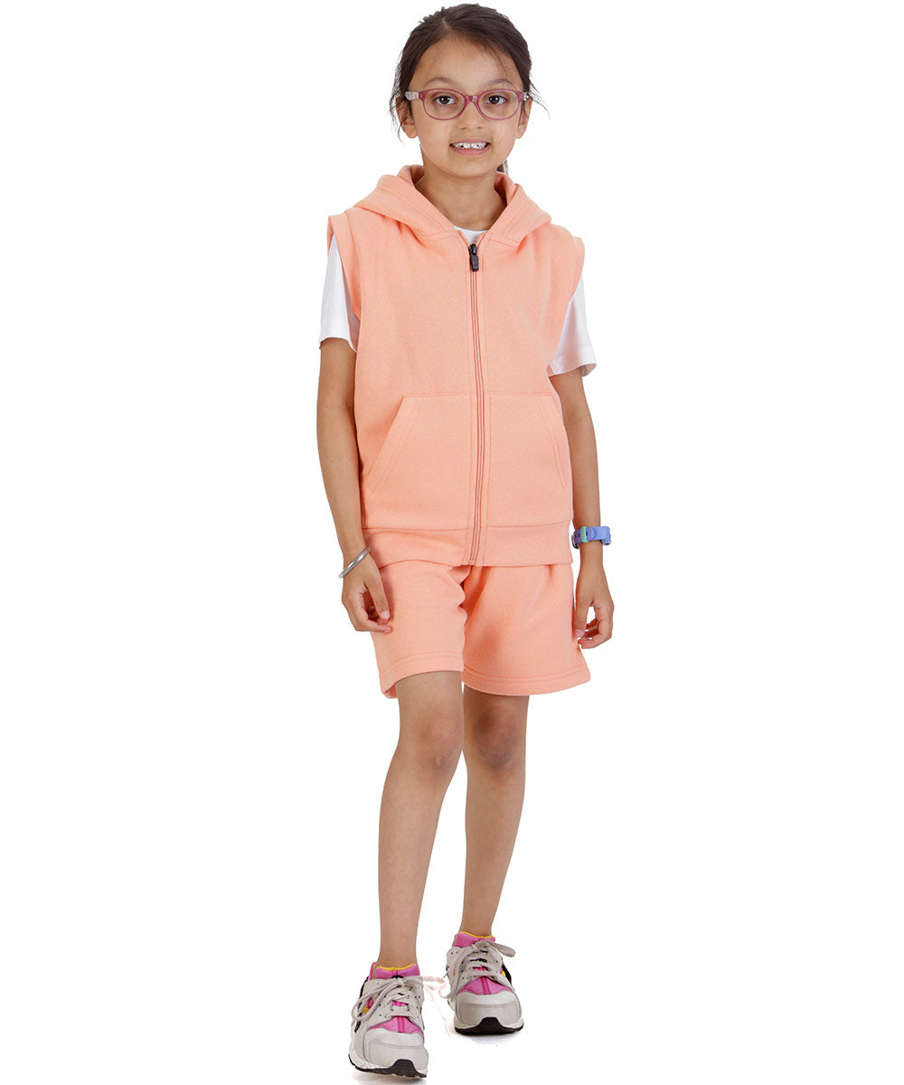 Kids Salmon 2-Piece Gilet and Shorts Set