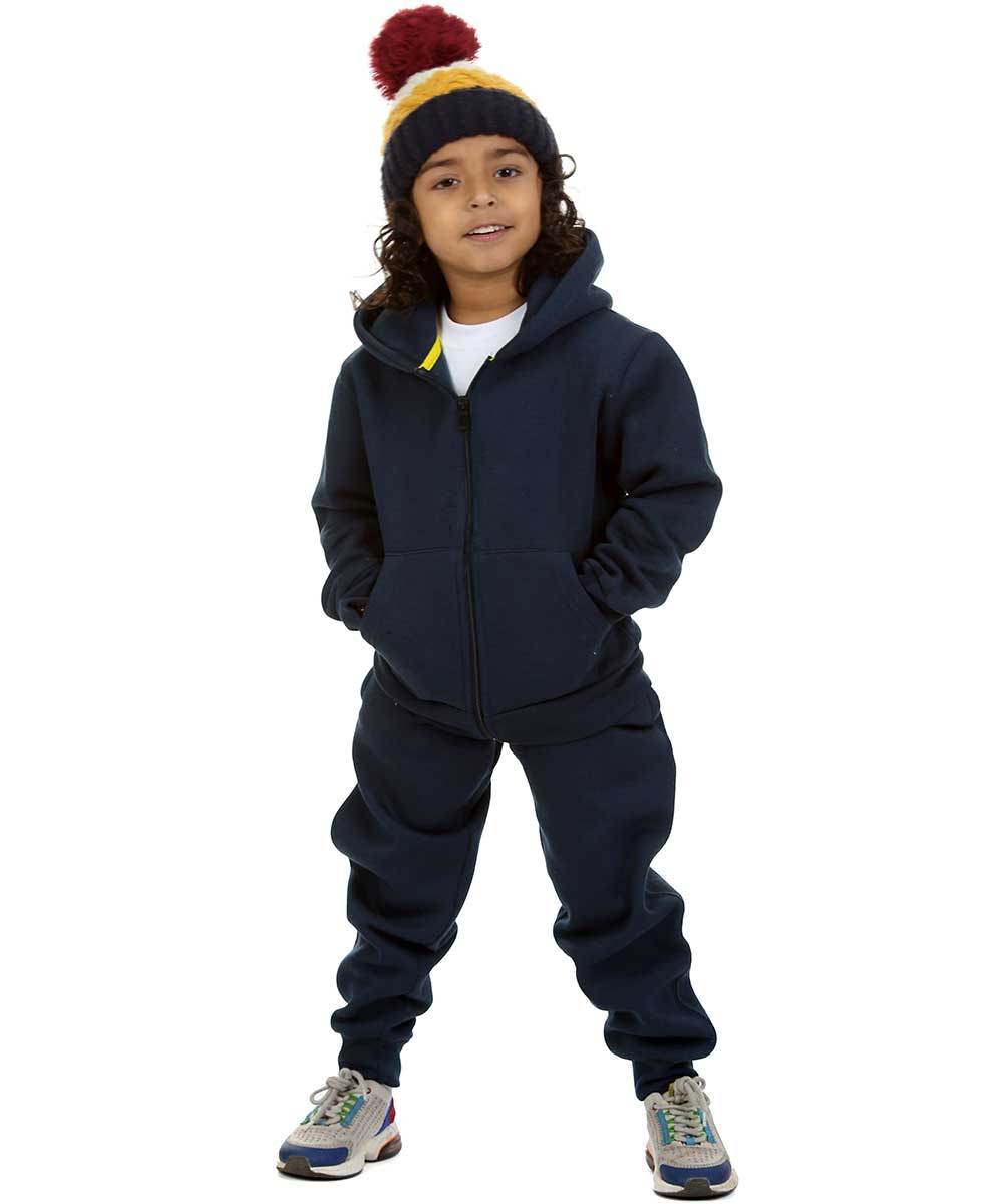 Trendy Toggs Kids Fleece Zip Up Navy Blue Tracksuit