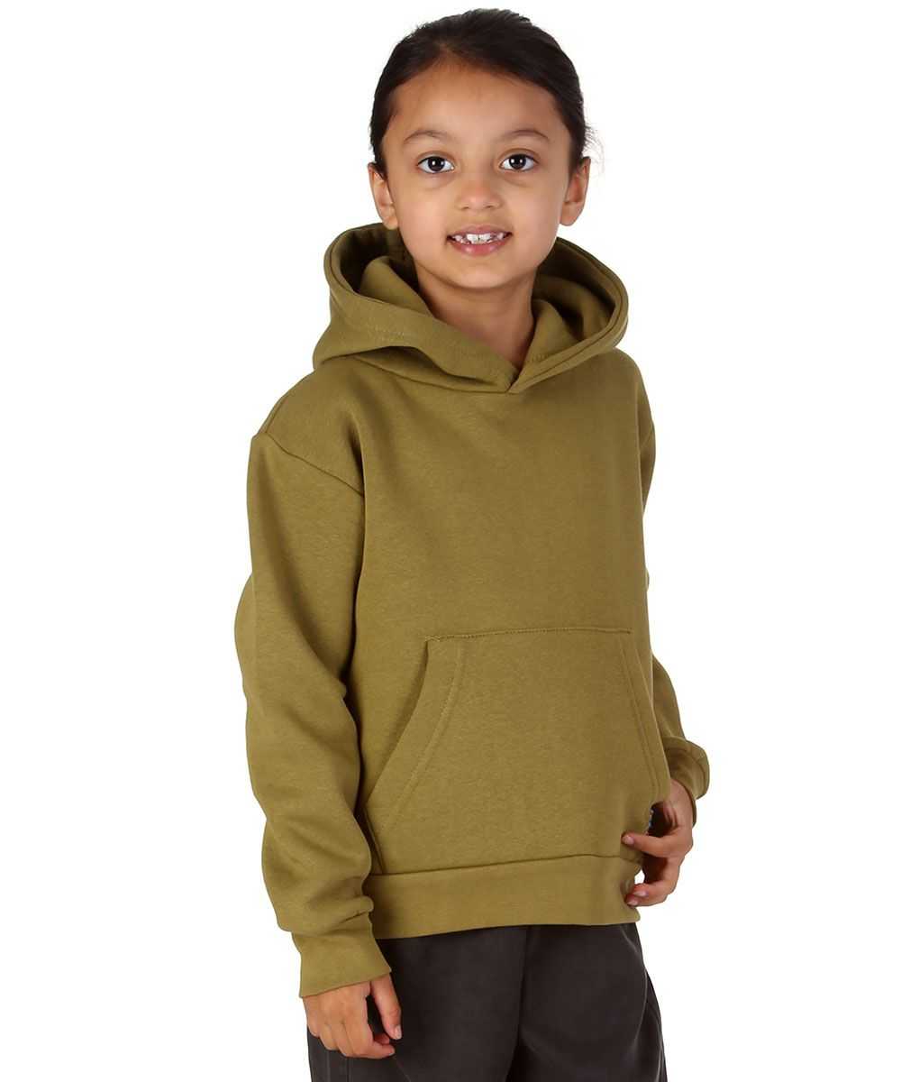 Trendy Toggs Kids Plain Overhead Olive Green Hoodie