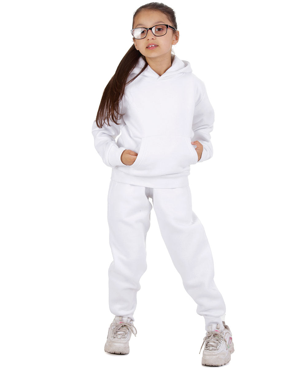 Trendy Toggs Kids Overhead Hoodie White Tracksuit