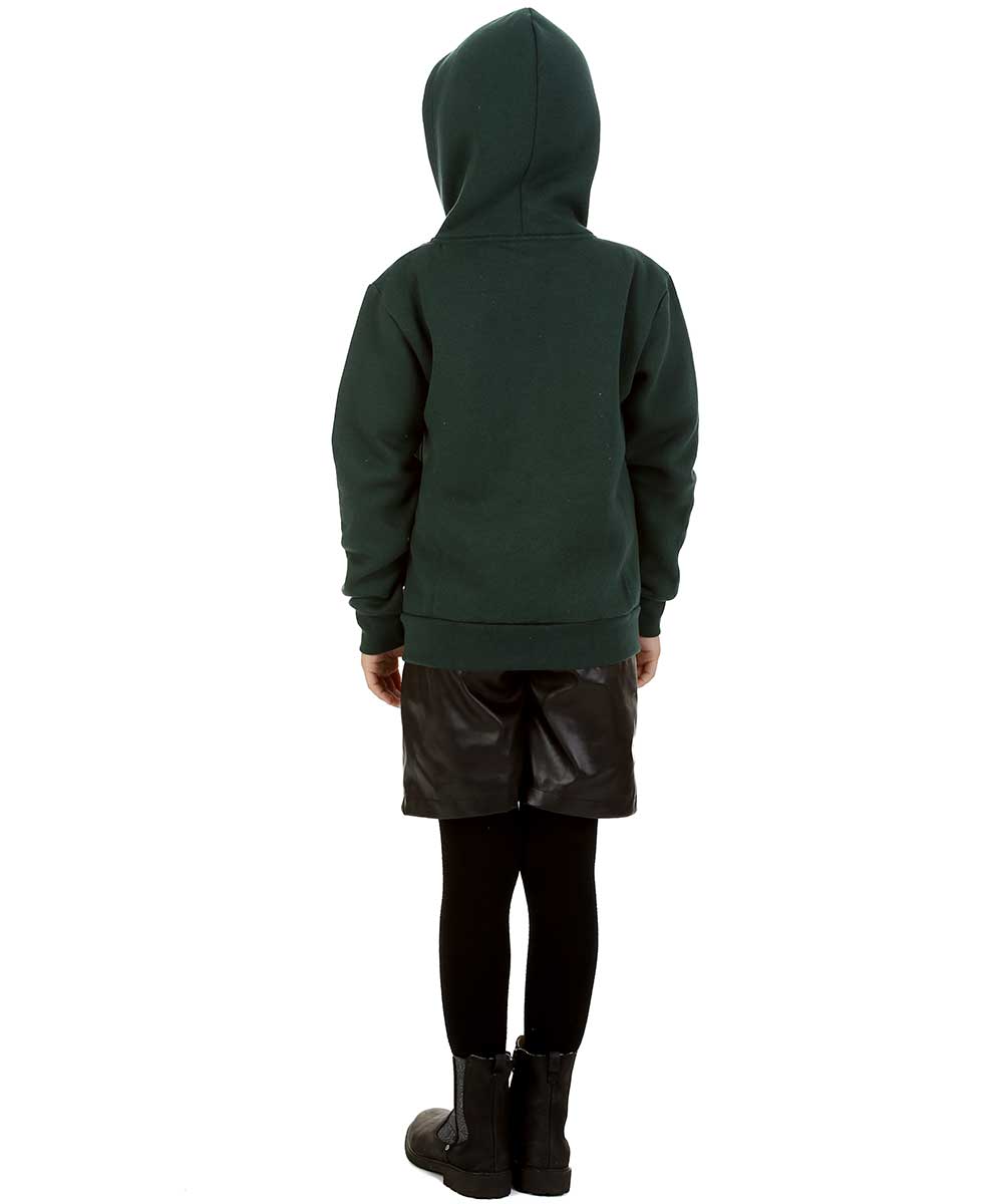 Trendy Toggs Kids Plain Bottle Green Zip Up Hoodie