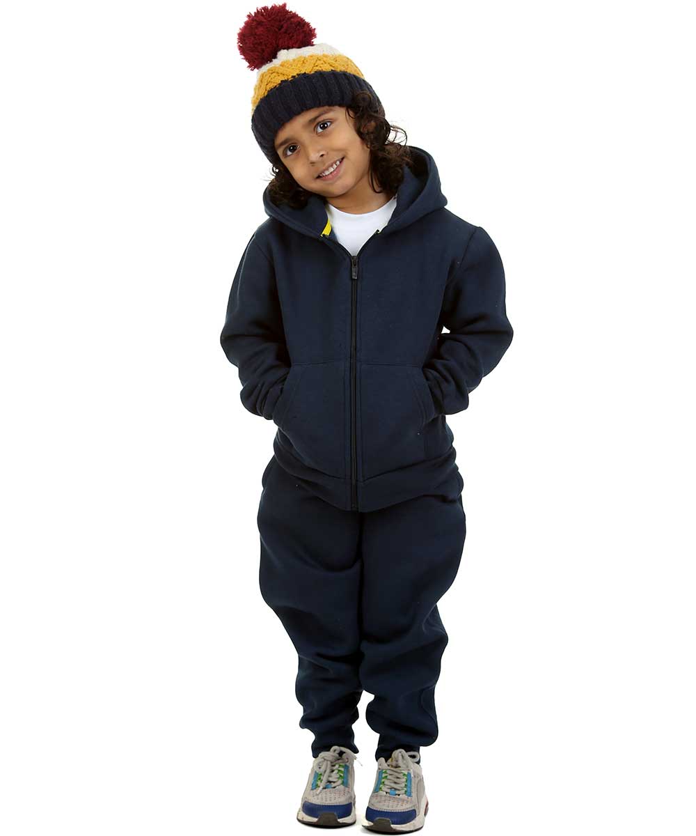 Trendy Toggs Kids Fleece Zip Up Navy Blue Tracksuit