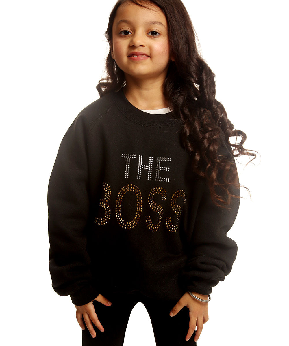 Trendy Toggs Kids The Boss Rhinestone Black Sweatshirt