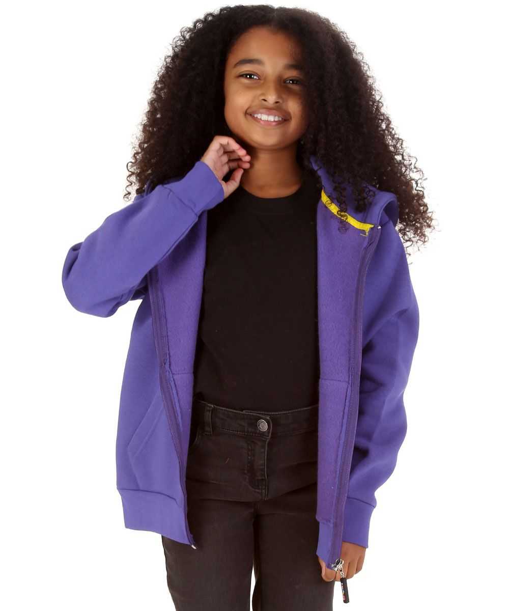 Trendy Toggs Kids Plain Purple Zip Up Hoodie