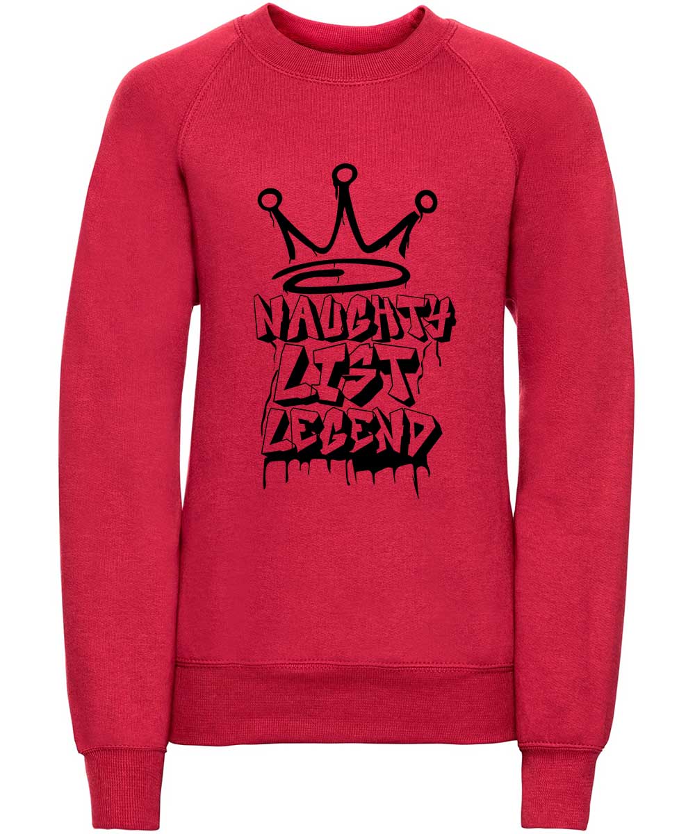 Trendy Toggs Kids Naughty List Legend Christmas Jumper Red