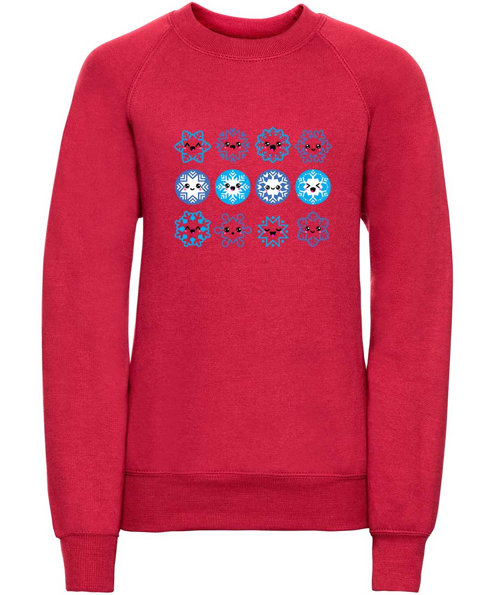 Trendy Toggs Kids Christmas Snowflake Emojis Jumper Red