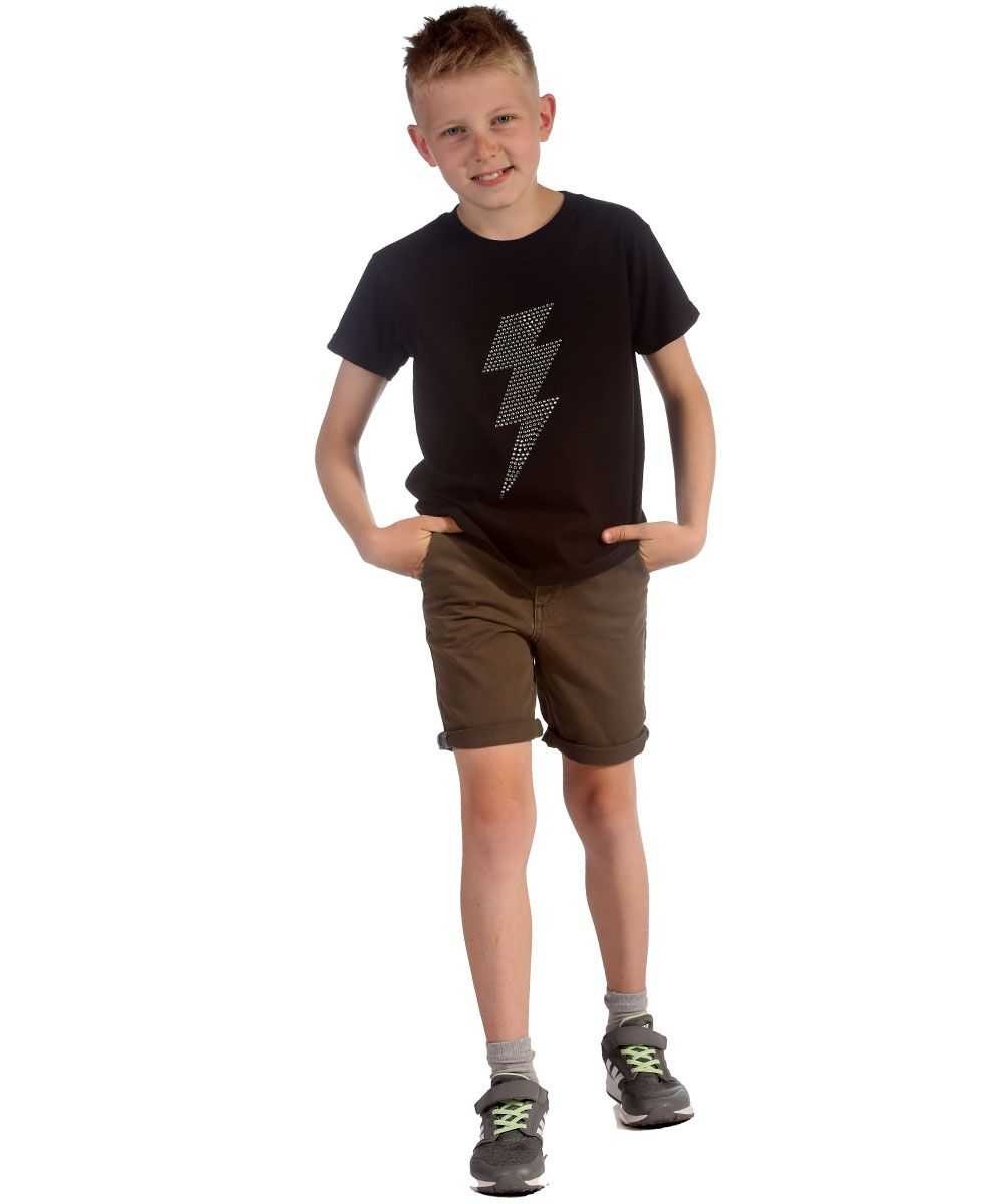 Trendy Toggs Kids Lighting Bolt Rhinestone Black T-shirt