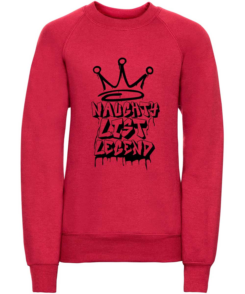 Trendy Toggs Kids Naughty List Legend Christmas Jumper Red