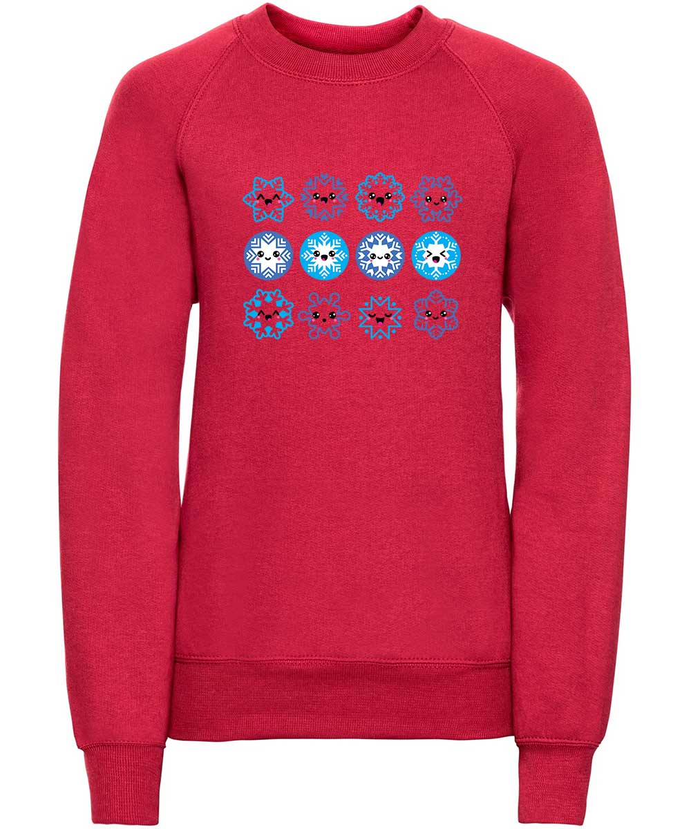 Trendy Toggs Kids Christmas Snowflake Emojis Jumper Red