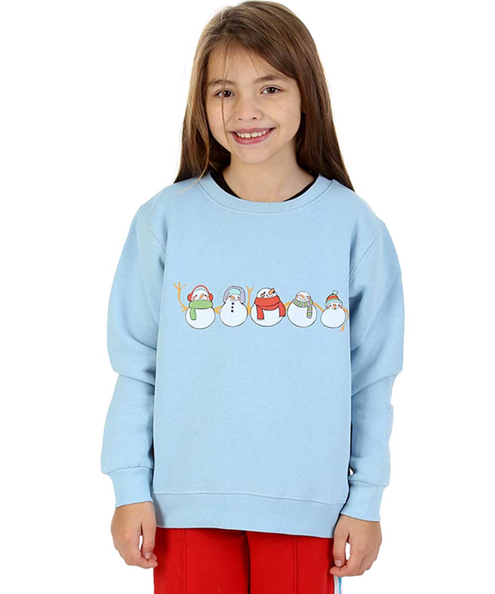 Trendy Toggs Kids Christmas Snowman Jumper Denim Blue
