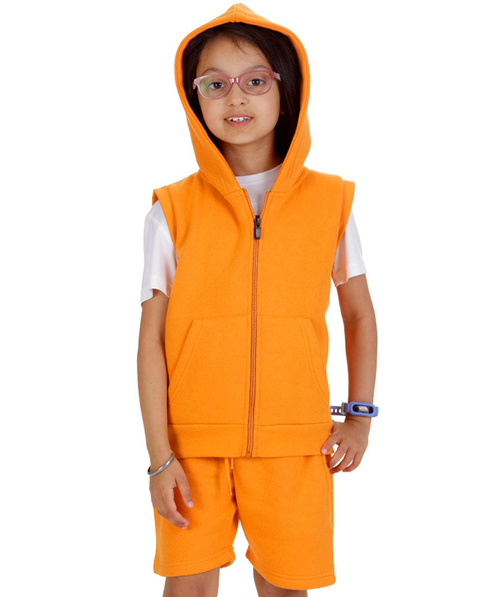 Kids Orange 2-Piece Gilet and Shorts Set