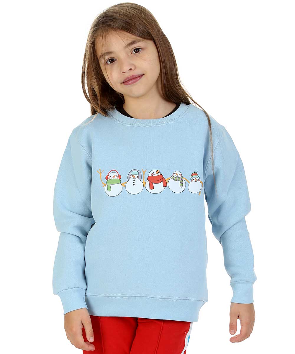 Trendy Toggs Kids Christmas Snowman Jumper Denim Blue