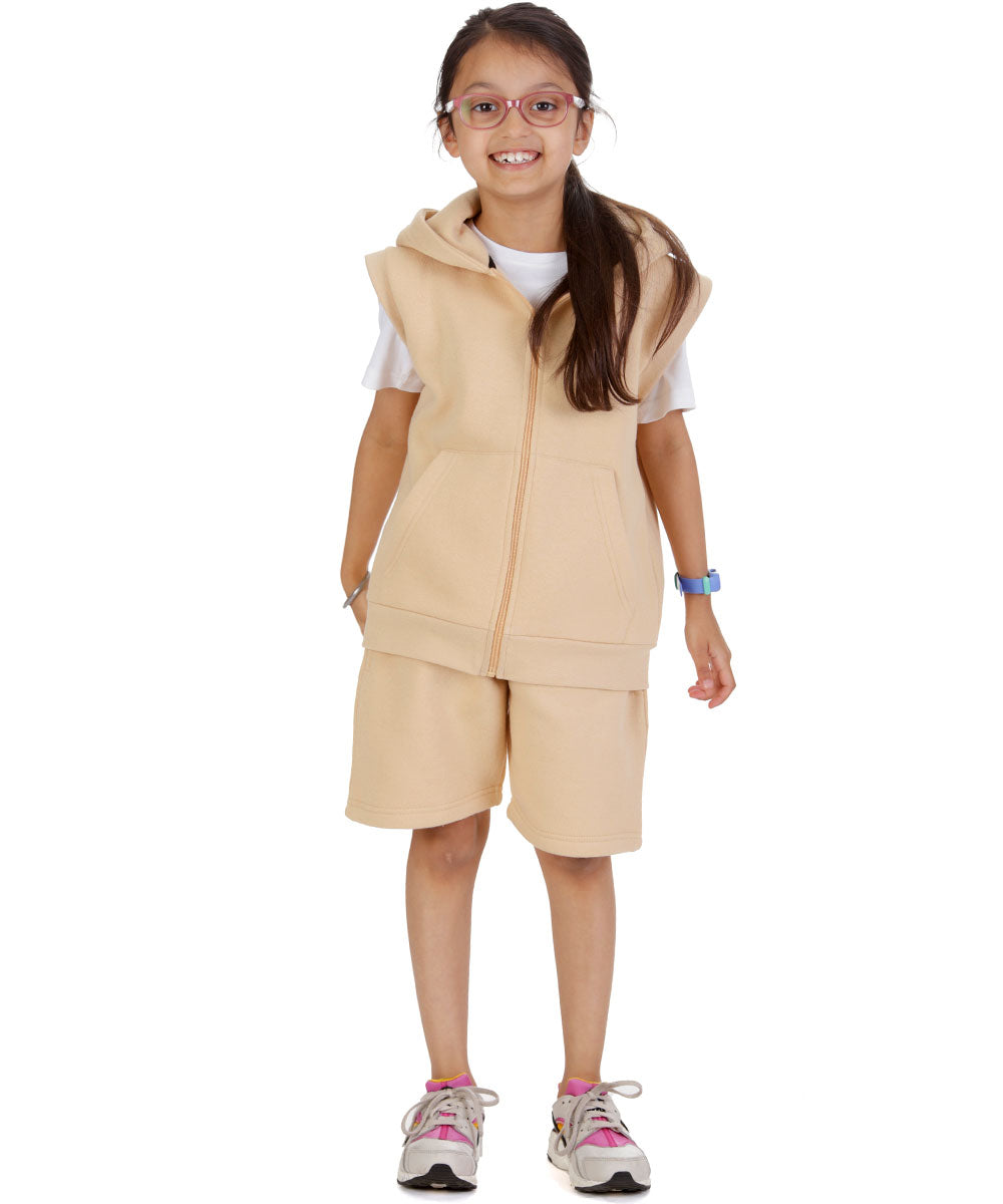 Kids Nude 2-Piece Gilet and Shorts Set