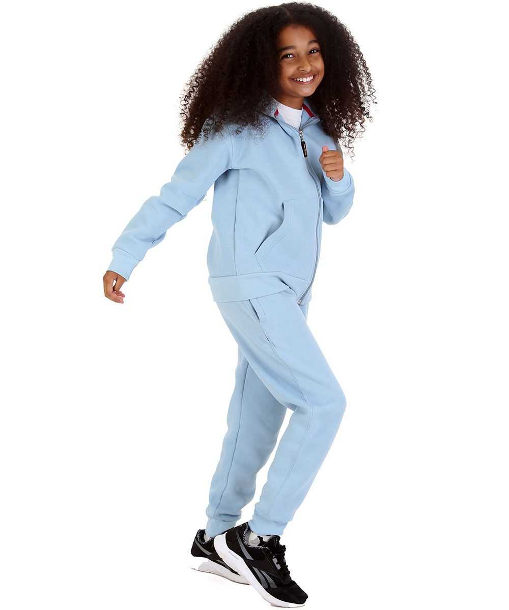 Trendy Toggs Kids Fleece Zip Up Denim Blue Tracksuit