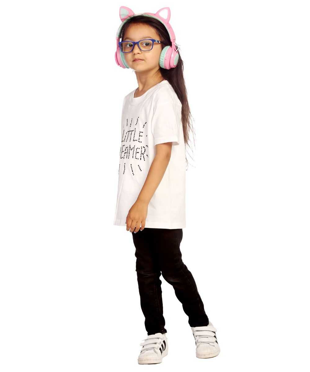 Trendy Toggs Kids Little Dreamer Rhinestone White T-shirt